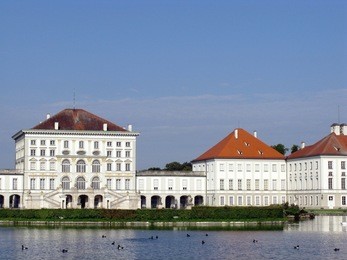 the front view of the nymphenburg palace in munich in germany