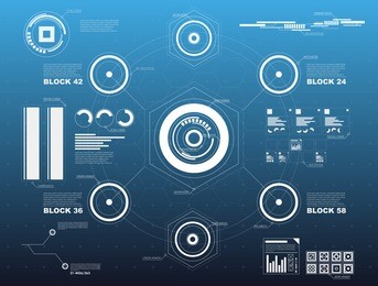 hud ui app. futuristic user interface hud and infographic elements. abstract virtual graphic touch user interface. ui hud infographic interface screen monitor radar set web elements