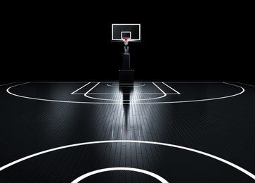 basketball court. photorealistic 3d illustration of a sport arena background