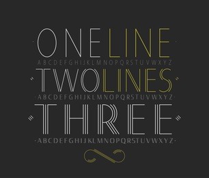 vector set of three capital alphabets