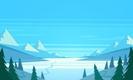 winter landscape. vector illustration.