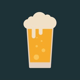 lager beer icon. vector beer. glass with beer isolated on background