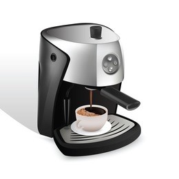 coffee machine and cup of coffee for your design
