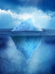 iceberg, above and below water's surface