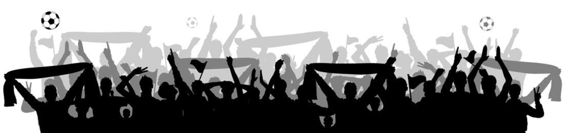 soccer fans crowd silhouette