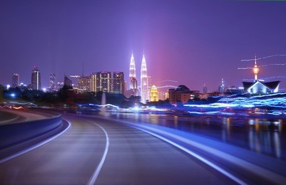 moving forward motion blur background,night scene