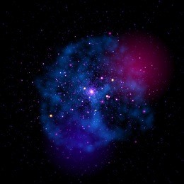 vector cosmic stardust cloud. strafield nebula mist. bright constellation of stars in shining galaxy.