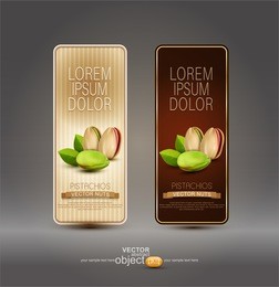 vector set of labels with pistachios