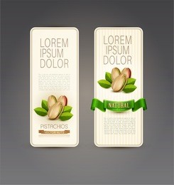 vector set of labels with pistachios
