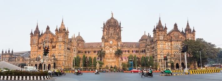 chatrapati shivaji terminus earlier known as victoria terminus in mumbai, india. panorama 
