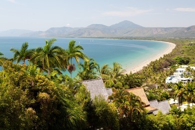 port douglas beach on sunny day from observation point