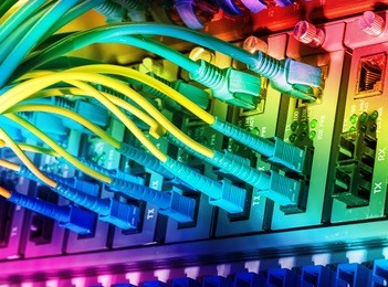 fiber optic switchboard with wires