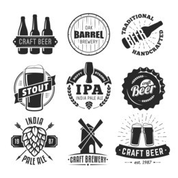 vector craft beer badges. vintage labels and emblems.