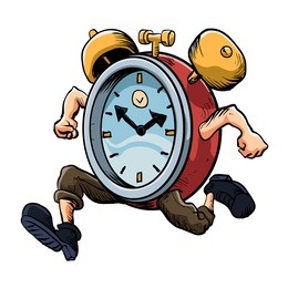 clock man running