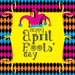 happy april fools day on a colorful background 