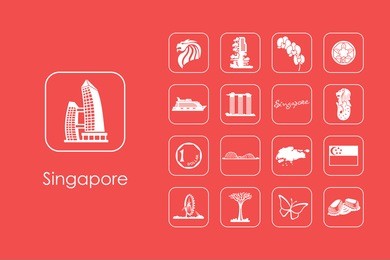 set of singapore simple icons