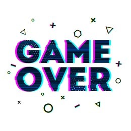 word game over in ornamental design glitch and noise. designs for banners, web pages, screen savers, presentations glitch style. vector.