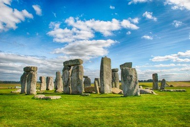 stonehenge with blue sky