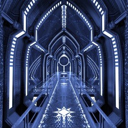 3d cg rendering of space station