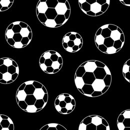 seamless soccer ball on black background.