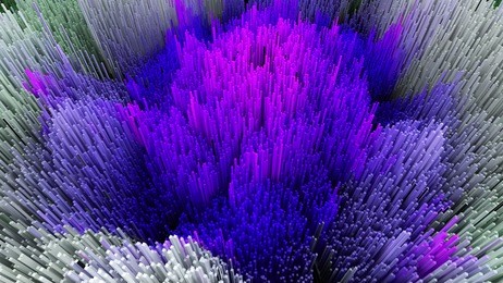 3d illustration of abstract macro render structure made of millions columns