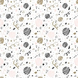 abstract seamless pattern with party elements. brush strokes vector background . black and white hand drawn hipster texture. print for cards, fabric, wrapping paper. 