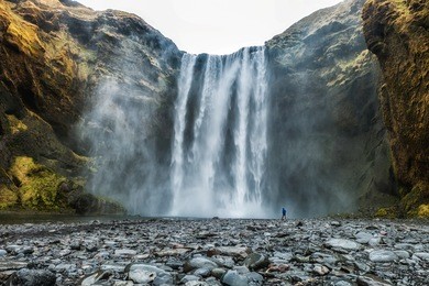 skogafoss waterfall, the biggest waterfall in skogar, iceland