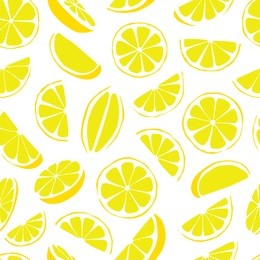 vector seamless pattern with hand drawn lemon slices. beautiful design elements, perfect for prints and patterns.
