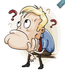 thinking man. detailed vector illustration isolated in white.