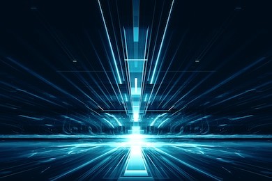 3d abstract lens flare space or time travel concept background