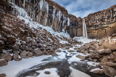 winter in svartifoss