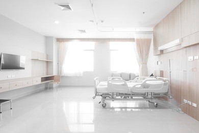 recovery room with beds and comfortable medical equipped in a hospital