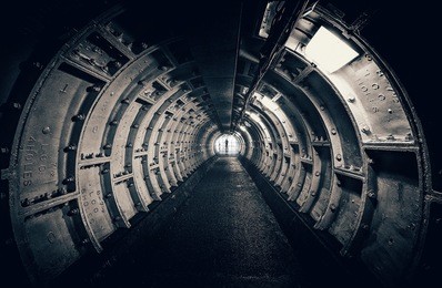 dark tunnel with interesting structures