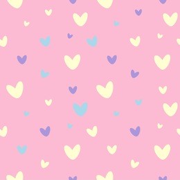 heart seamless pattern. cute pattern with different hearts on a pink background. babies fashion. vector illustration, eps 10