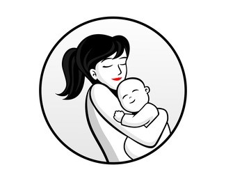 mom and baby image circle