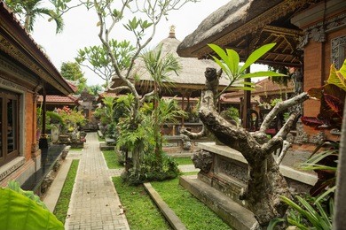 ubud palace, bali - inside the ubud palace, bali, indonesia.