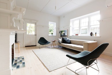 large contemporary interior styled living room in melbourne apartment