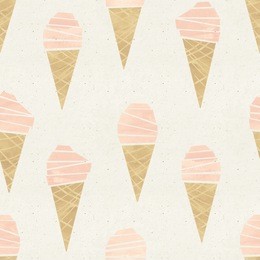 seamless ice-cream come pattern on paper texture. watercolor background