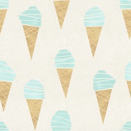 seamless ice-cream come pattern on paper texture. watercolor background