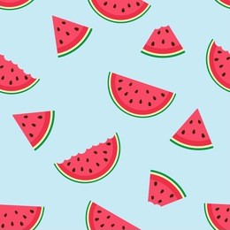 cute seamless vector pattern with watermelon slices