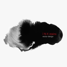 set of hand drawn water/ink stains. hand drawn black blots design elements. set of abstract ink spots. ink splattered background element.