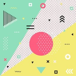 trendy geometric elements memphis cards.  retro style texture, pattern and geometric elements. modern abstract design poster, cover, card design.
