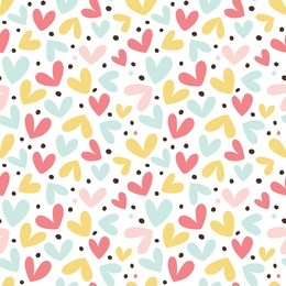 funny and cute hearts in a seamless pattern. great for baby announcement, valentine's day, mother's day, easter, wedding, scrapbook, gift wrapping paper, textiles.