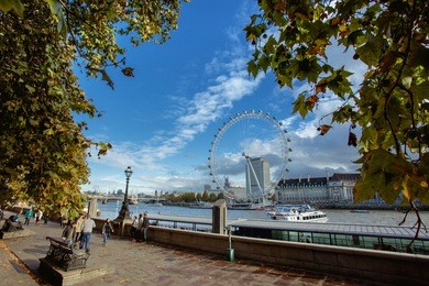 the london eye on river  