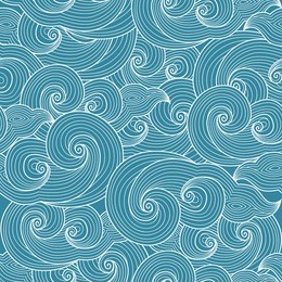 seamless abstract hand-drawn waves pattern