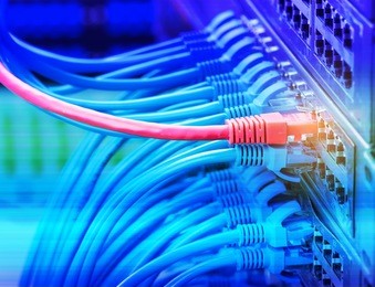 network cable and switch,data center concept.