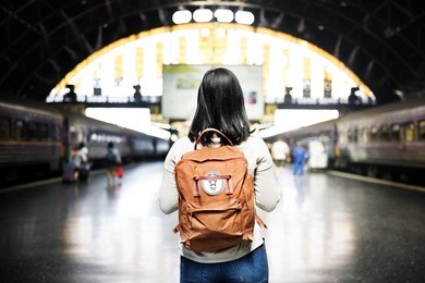 backpacker exploring destination casual relax concept