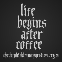 blackletter vector alphabet 