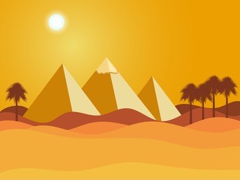 egyptian pyramids. desert. vector illustration.