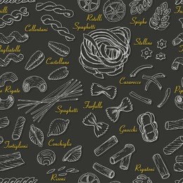 seamless pattern with italian pasta. vector  illustration for your design
